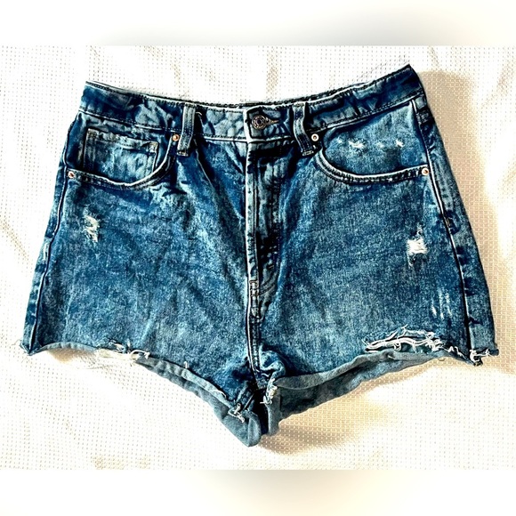 Wild Fable Denim Highest Rise Women's CutOff Button-Up Shorts Size 10 - Picture 1 of 16